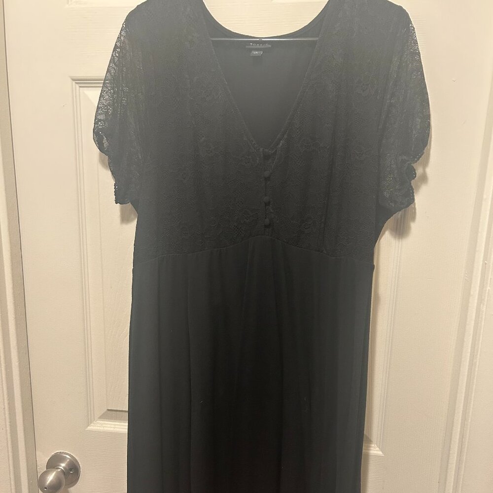 Torrid Black Lace Skater Short Sleeve Fit & Flare Mini Dress 2X Plus Size
